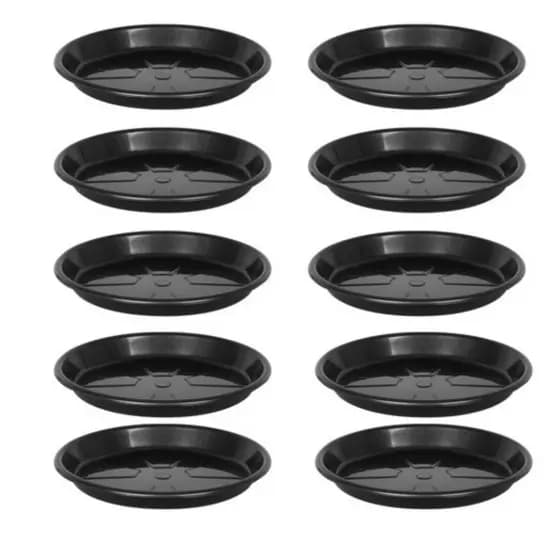 Kit 10 Pratos para Vaso 40cm Plástico Redondo Base para Vasos de Flores Jardinagem