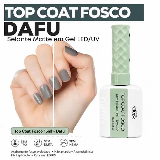 Selante Top Coat Efeito Fosco 15ml Sem TPO - Dafu