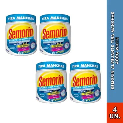 SEMORIN TIRA MANCHAS EM PÓ WHITE 400G SEM CLORO OXY POWER PRE LAVA ALVEJA