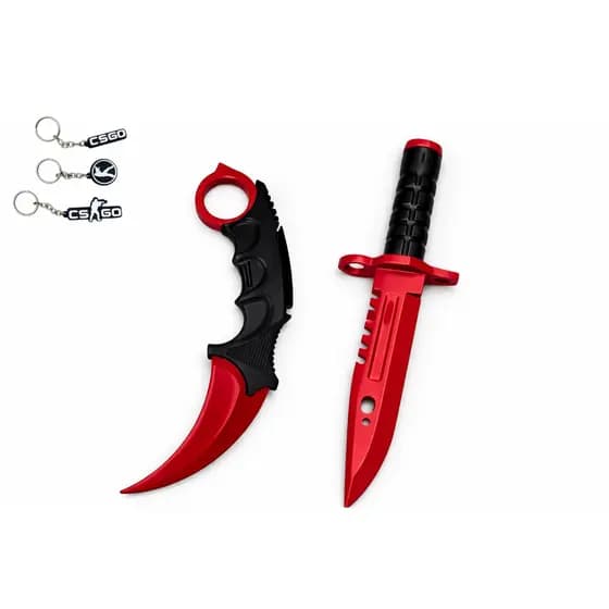 Kit CS2: Karambit + Baioneta + Chaveiro Brinde - Decoração / Gamer / PLA