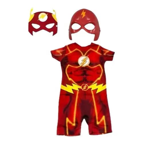 Fantasia Infantil Roupa Flash com 2 Máscaras