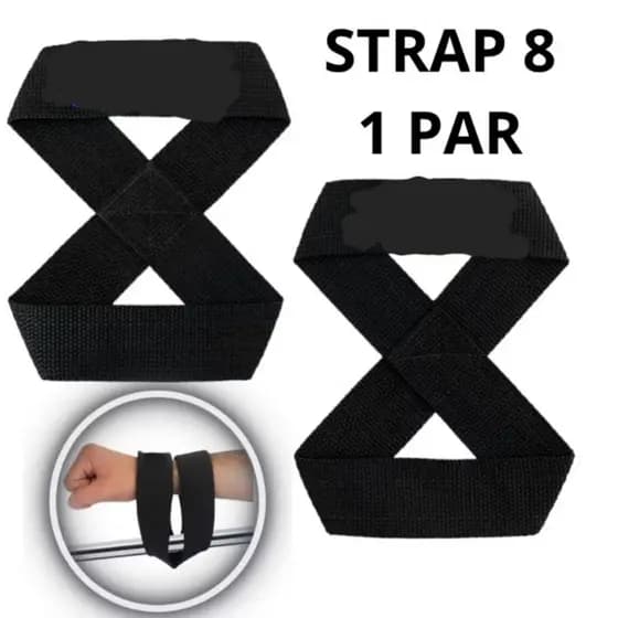 Par De Strap 8 Para Musculação Academia Treino De Força 100% ALGODÃO UNISEX..