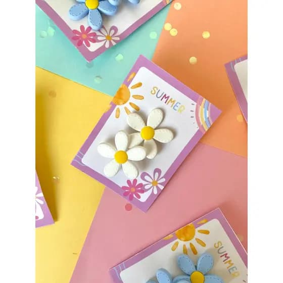 Par de xuxinhas flor/ elástico para cabelo infantil rabicó