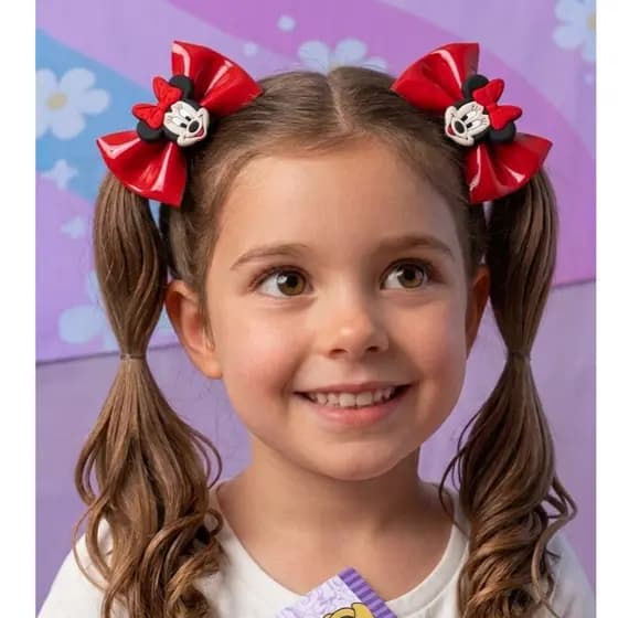 Laço da Minnie Parzinho de laços cabelo presilhas infantil