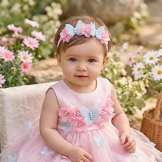 Faixinha de Cabelo Bebês Borboletas Tiara Jardim encantado Ensaio Fotográfico Aniversário Menina