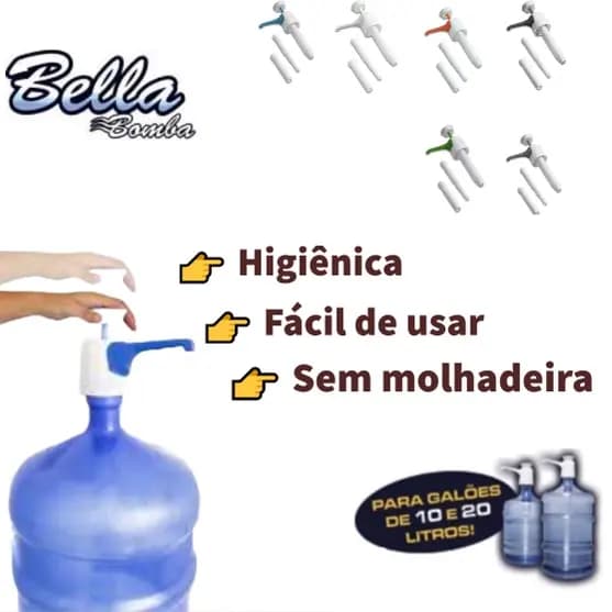 Bomba Para Galão De Água 10 E 20 L Bella Bomba