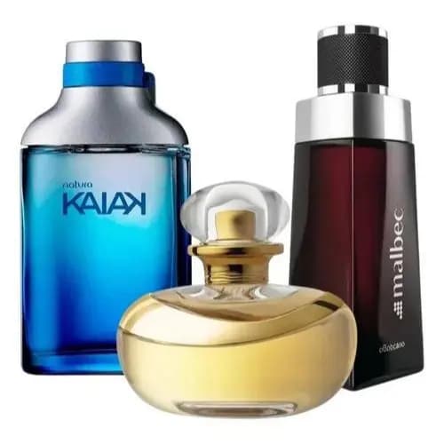 Kit 3 Perfume Masculino e feminino 100ml para o dia dia Com Alta Fixação e Longa Duração Presente