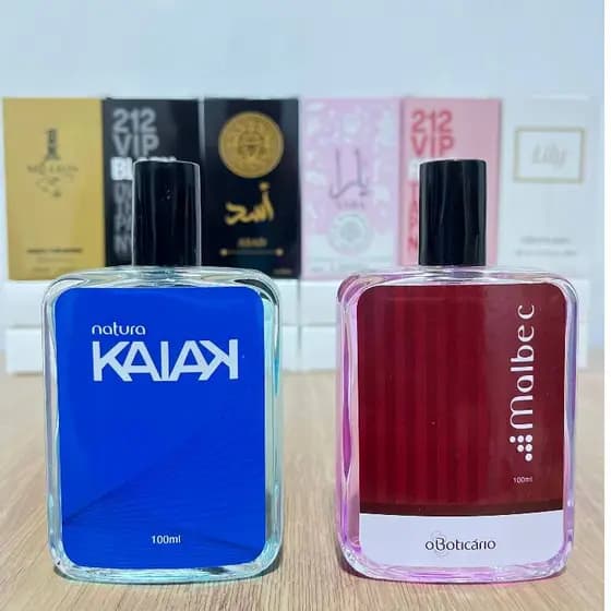 Kit 2 Perfume Masculino e Feminino 100ml Aroma Elegante, Intenso e Sofisticado ( Frasco em Vidro )