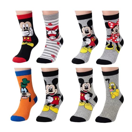 🧦 KIT DOIS PARES MEIAS DIVERTIDAS-PERSONAGENS | ADULTO E INFANTIL | CANO ALTO 💥 ALGODÃO-CONFORTO