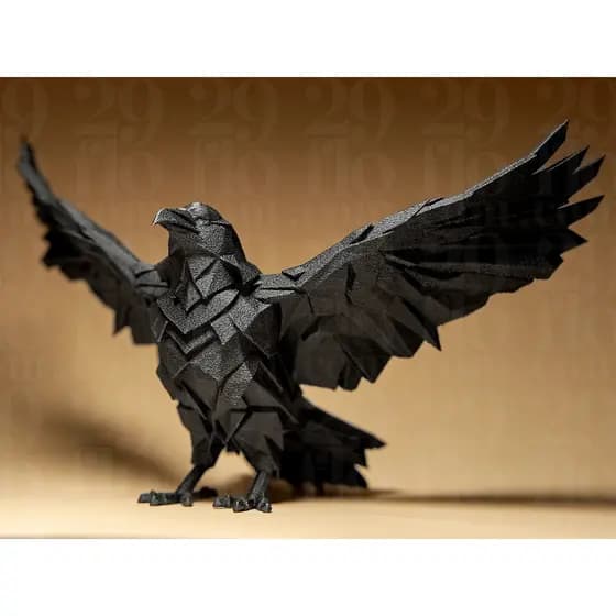 Escultura de Corvo - Geométrica