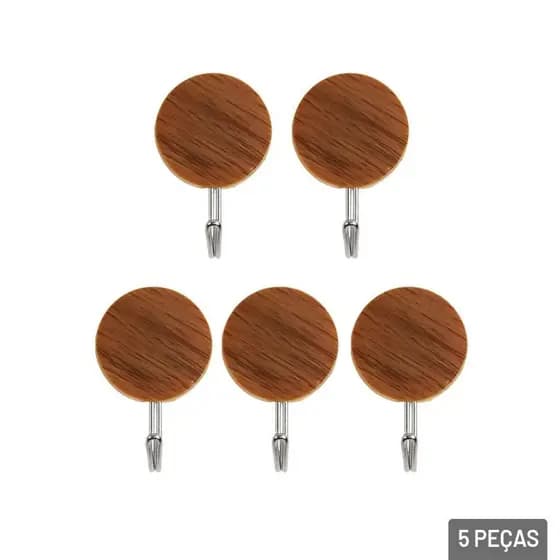 KIT 5 Ganchos Adesivos Para Parede Multifuncional Autocolante