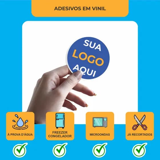 1000 adesivos 3x3cm
