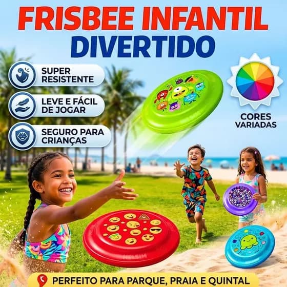 Frisbee Infantil Resistente e Leve | Disco Voador para Crianças | Praia Parque | Cores Sortidas Pet!