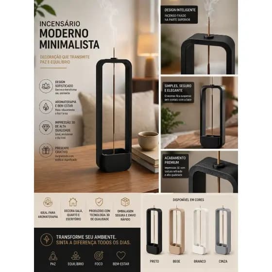 Porta Incensário moderno 15un
