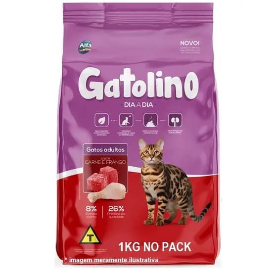 RAÇÃO PARA GATOS PACK 1 KG GATOLINO - ALFA PET FOODS