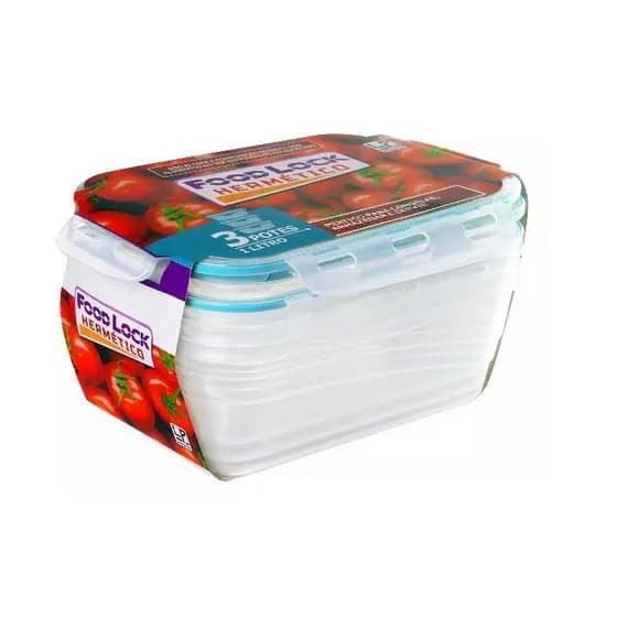 Conjunto 3 Potes Plástico 1L Lp House