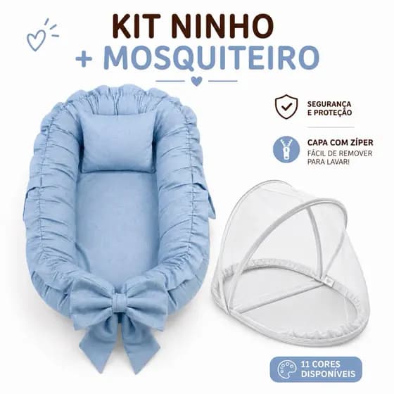 Ninho Redutor com Mosquiteiro Várias Estampas Lisa
