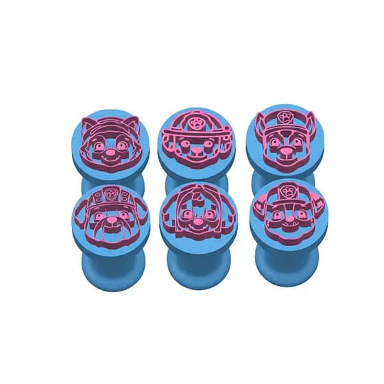 Kit 6 Carimbos Patrulha-Canina - Carimbos para Doces/Brigadeiro