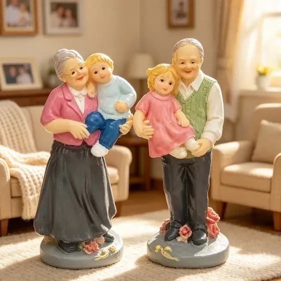Enfeite Vovô Vovó Casal Vovô Vovó Estatueta Decorativa De Resina