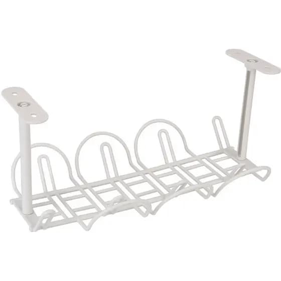 Organizador Suporte Multiuso Cabos Fios Régua Fonte Roteador Extensão Mesa Dupla Face 32cm