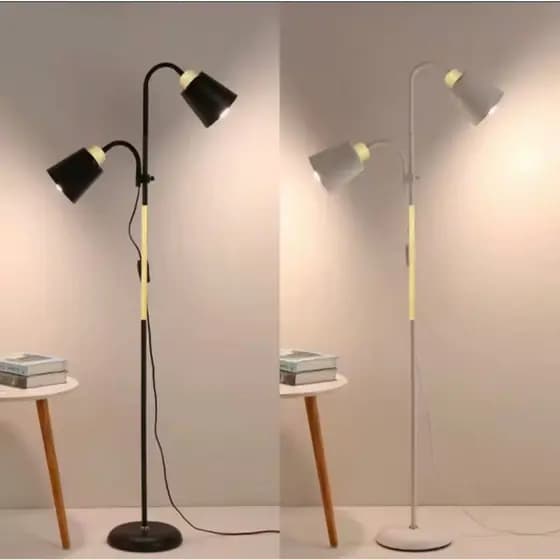 luminária de chão criativo nórdico para estudo, simples, Cabeça Dupla LK-644