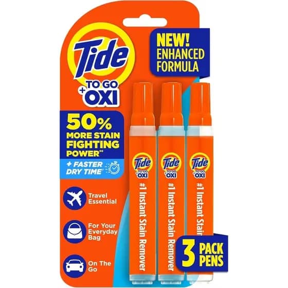 Caneta Removedora de Manchas Instantâneas To Go com Oxi Tide Super Prático Fácil Levar Bolsa Gavetas