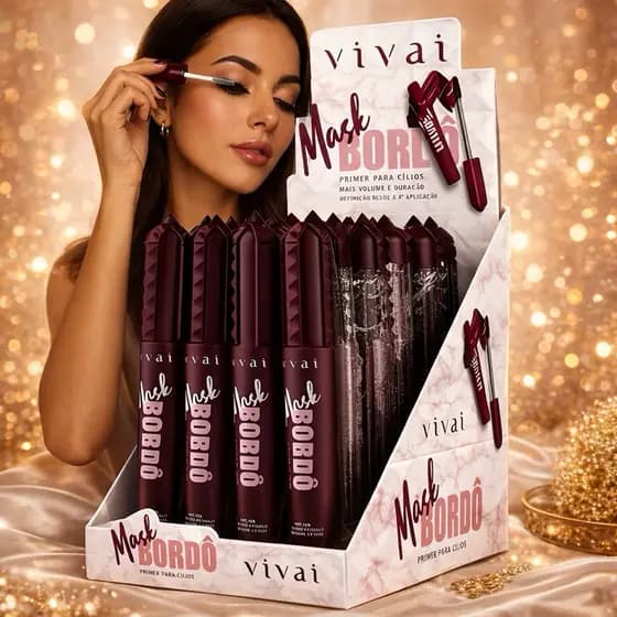 Máscara de Cílios Mask Vivai – Bordô & Marrom