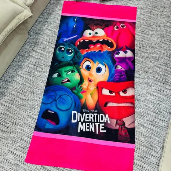 Toalha De Banho E Praia Piscina Infantil Divertidamente Rosa Meninas