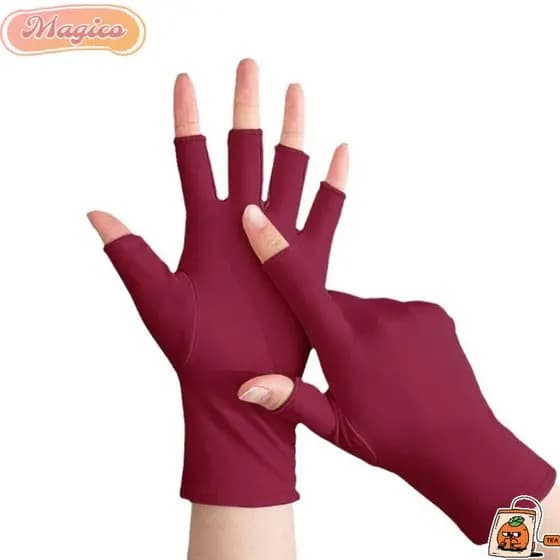 Luvas De Proteção Solar MAGICO , Respiráveis De Alta Elasticidade Para Dirigir Seda Gelada Anti-UV Com Meio Dedo