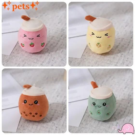 PETS1 Brinquedo De Pelúcia , Boneca Recheada 11cm Leite Chá Mochila Pingente Copo De Bolha Chaveiro