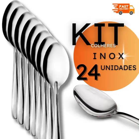 Jogo de Colheres Colher Inox Cozinha Restaurante Festas Buffet