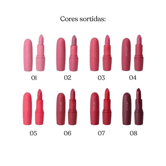 BATOM OVO MATTE VIVAI BATOM ALTA COBERTURA LONGA DURAÇÃO VENDA POR UNIDADE