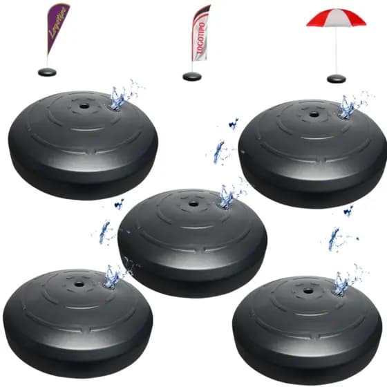 Kit Suporte Base Pesada 9,8 Litros Para Wind Banner Flag Balões, Decoração de Festa
