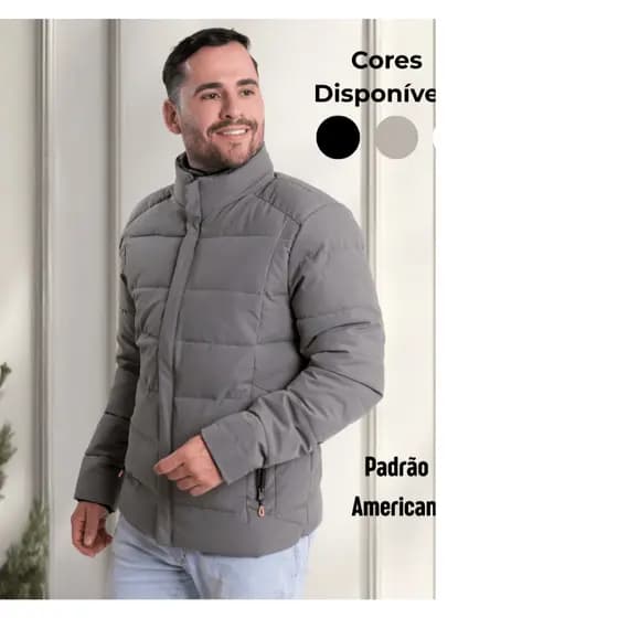 Jaqueta Nylon Importada Puffer gola lâ removível