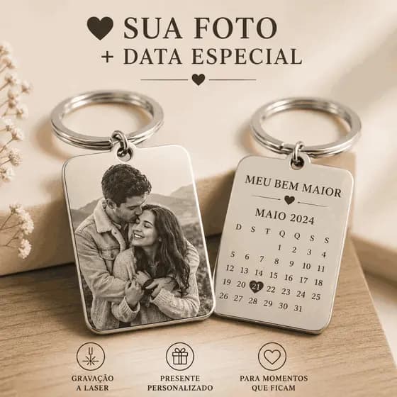 Chaveiro Inox Foto Gravação A Laser Melhor Qualidade