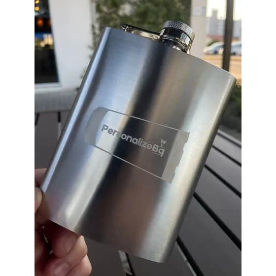 Cantil aço inox PERSONALIZADO A LASER - Nome/ Logo/símbolo - 210ml