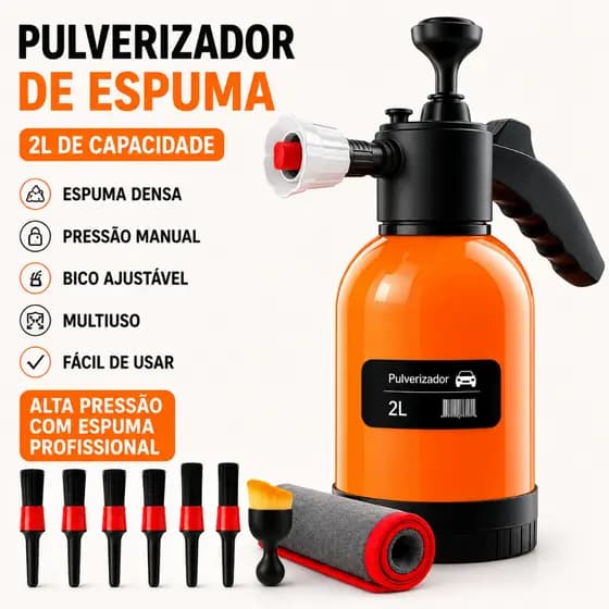 Pulverizador Borrifador Foam Spray 2L Espuma Grossa Multiuso Premium Para Lava Jato e Limpeza Doméstica