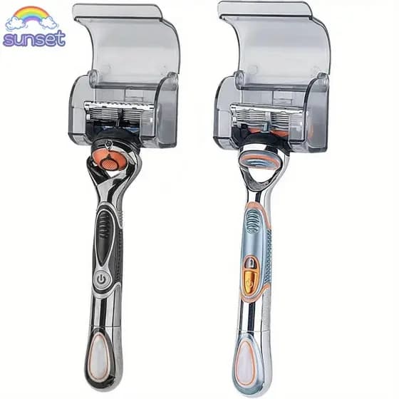 Suporte De Navalha SUNSET , Montado Na Parede À Prova De Poeira D'água , Rack De Barbear Autoadesivo De Material Plástic