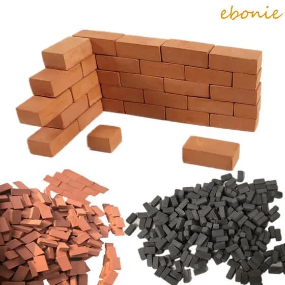 EBONIE Mini Tijolos 50 Peças Acessórios Para Casa De Bonecas Argila Paisagismo Estatueta