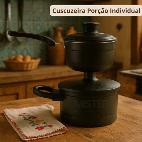 Cuscuzeiro Nordestino Preto Porção Individual Tipo Paulistinha Peitinho Faz Cuscuz em 5 Minutos