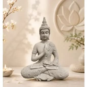 Imagem Buda Escultura Decorativa Prosperidade Elegante De Resina 28cm