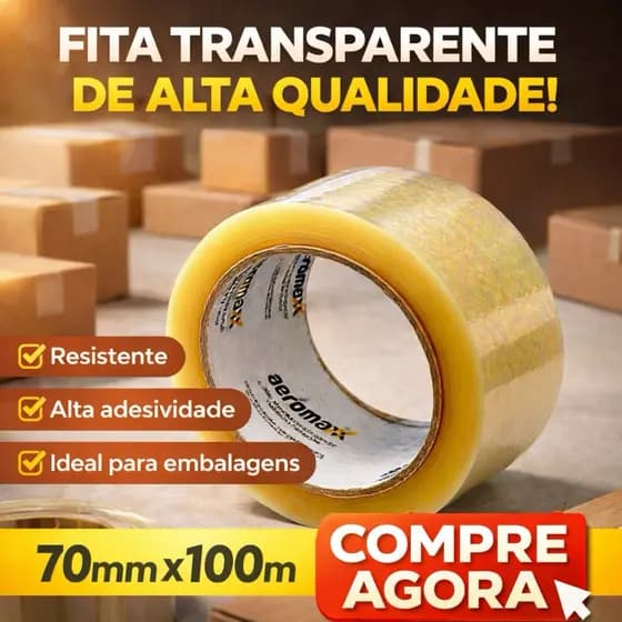 Fita Adesiva Durex Larga 70mmx100m Transparente Grande Embalar Caixa - 1 un