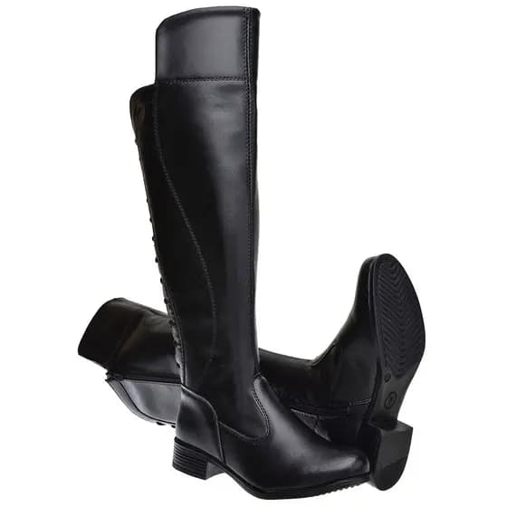 Bota Over The Knee Montaria Cano Longo Preto Amarração