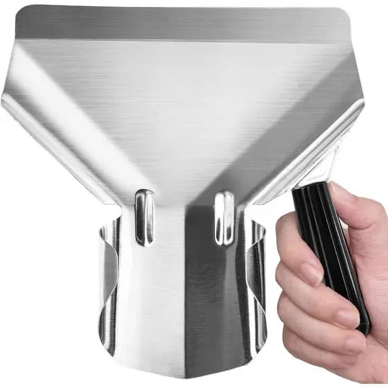 Pá de Aço Inox Pegador Destro Para Batata Frita Palito