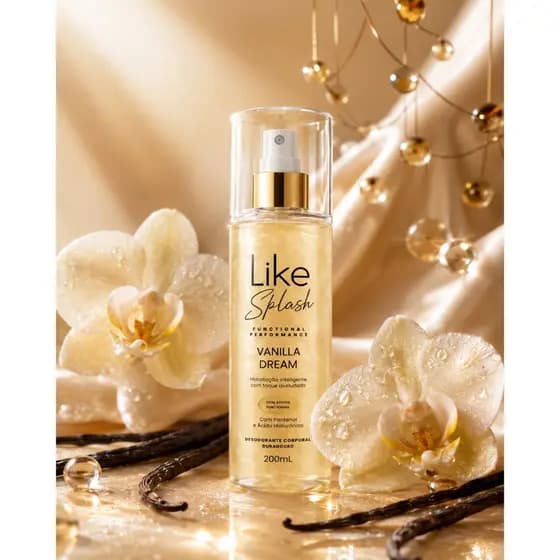 Body Splash Like Splash Vanilla Dream 200ml Perfume Corporal Feminino Hidratante Longa Duração