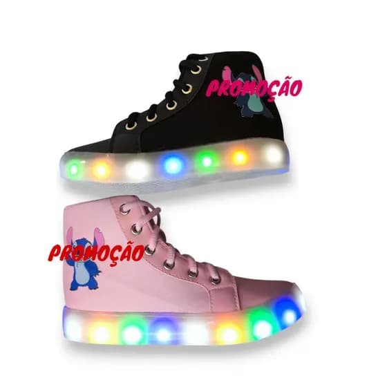 Bota Infantil Menina Led Luzinha Tema Desenho Confortável