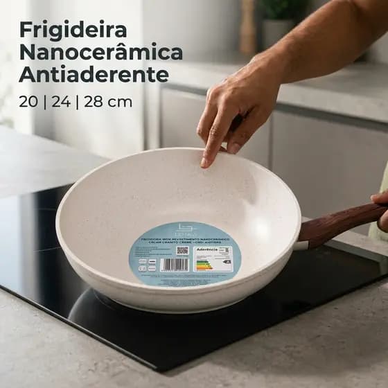 Frigideira Antiaderente Ceramica Revestimento Granito 20cm Não Gruda