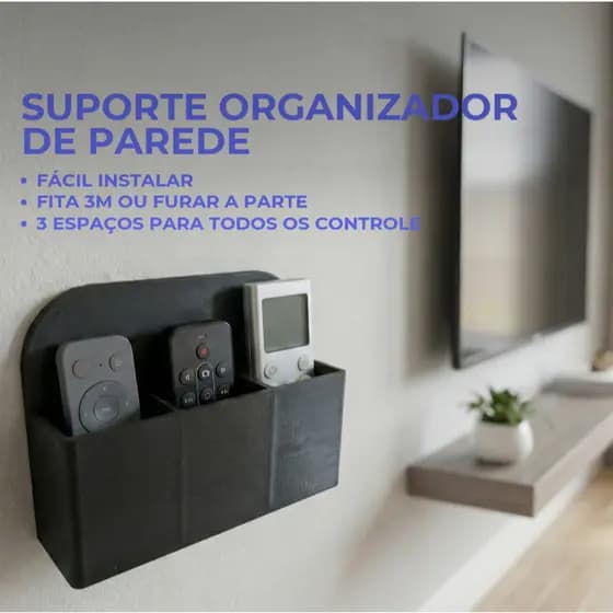 SUPORTE DE PAREDE ORGANIZADOR – 3 CONTROLES