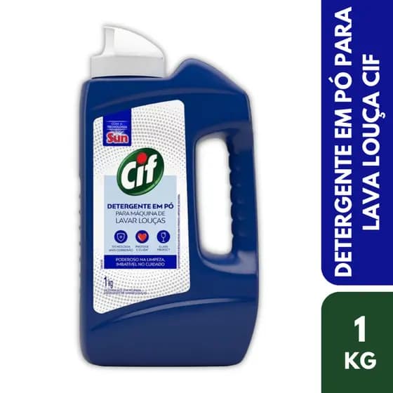 Cif Detergente Em Pó Sabão Maquina Lava Louças Secante 1kg