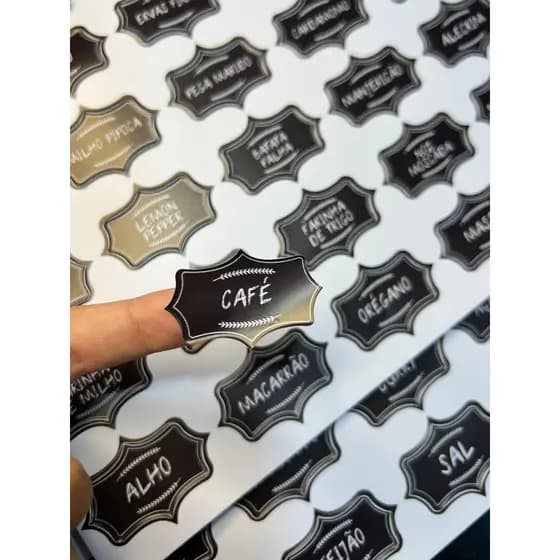 50 Adesivos Para Temperos, Alimentos e Condimentos Cozinha Resistente a ÁGUA 4cmx2,5cm